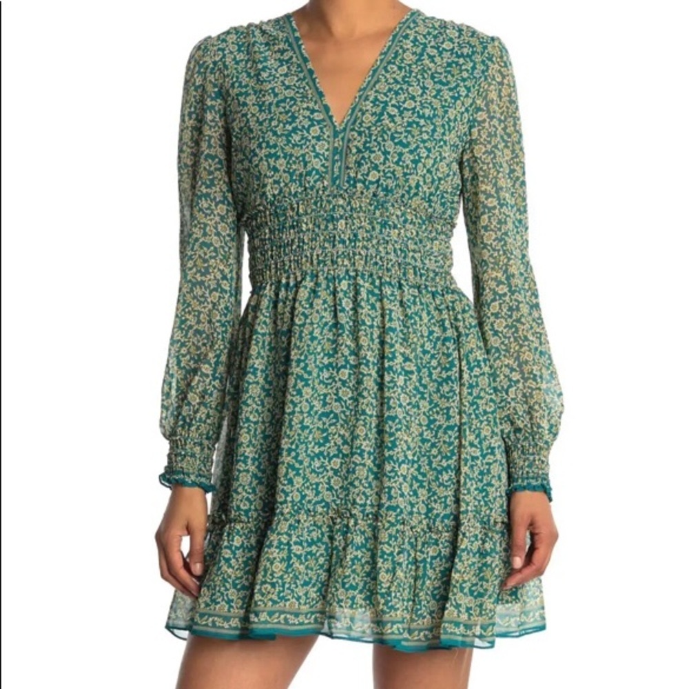 Max Studio V-neck Smocked Dress